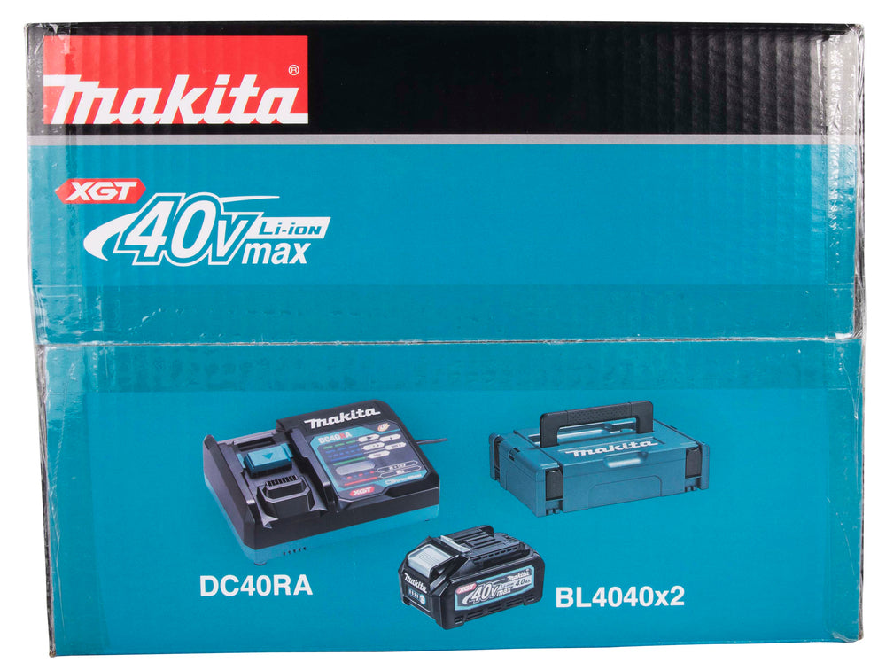 Pacote de energia de iões de lítio 40Vmax XGT® (2 baterias + 1 carregador) na caixa MAKPAC191J97-1 - Potência e conveniência para profissionais